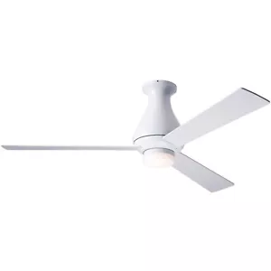 Modern Fan Company Altus Gloss White 52" Flush Mount Ceiling Fan with LED Light - Picture 1 of 1