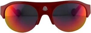 MONCLER QUATTROMILA ML0050 68C Red Aviator Plastic Sunglasses 60-20-135 ML0050 - Picture 1 of 3