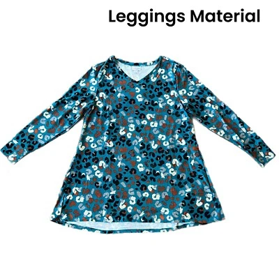 SMALL ELIZABETH LuLaRoe ~ TEAL ANIMAL PRINT ~ Long Sleeved Top; Sizes 4-6 - Image 1 of 3