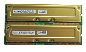 Genuine 512MB (2x 256MB) SyncMAX SM256R368A-845 PC800 NON-ECC Rambus Memory - Picture 1 of 3
