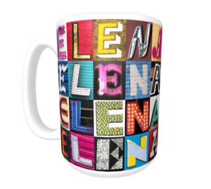 Tasse à café / tasse ELENA avec le nom sur les photos de lettres de signe réelles