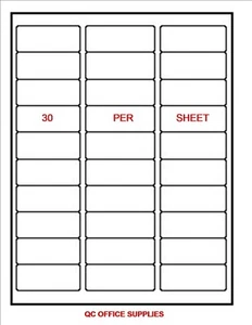 600 Blank Shipping Labels  1" x 2 5/8" - ( 30 Per Sheet ) "FREE SHIPPING" - Picture 1 of 1