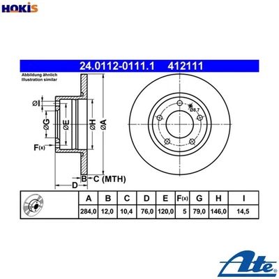 2x BRAKE DISC 24.0112-0111.1 FOR BMW M10B18 1.8L 4cyl 5 E28 M20B20 2.0L M21D24 - Image 1 of 4