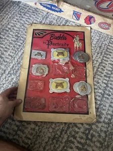 Vintage Partrade Gürtelschnalle Sammlung Laden Display hängend 70er Japan Cowboy - Bild 1 von 10