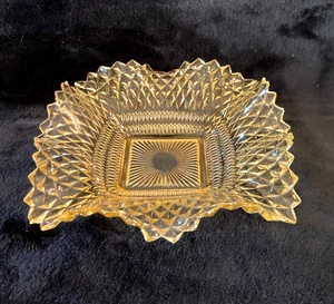 Vtg. Federal Glass Traditions - Square - Amber 6" Bon Bon Plate...Beautiful! - Picture 1 of 7