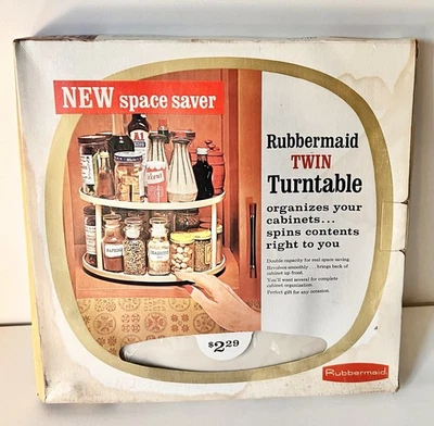 NUEVO Mueble de cocina giratorio doble MCM Rubbermaid vintage bronceado de 1966 Foto 1 de 2