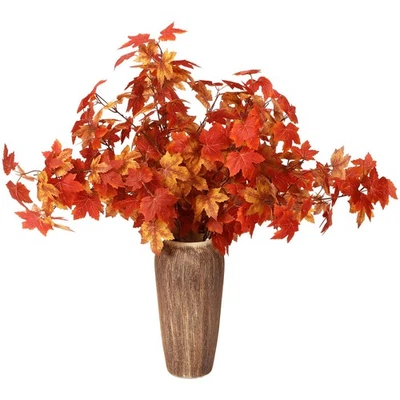 8 piezas hojas de arce artificiales de 29,5 pulgadas ramas imitación acción de gracias hojas de otoño... Foto 1 de 4