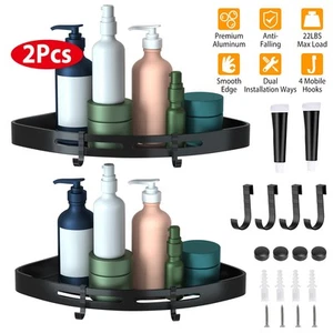 Aluminum Shower Shelf Wall Mounted No Drilling Storage Caddy For Bathroom - Picture 1 of 8