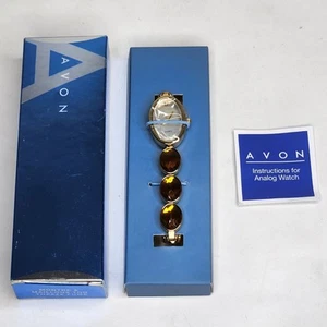 Avon Smokey Topaz Colored Link Watch Analog NEVER WORN NEW OPEN BOX - Picture 1 of 10
