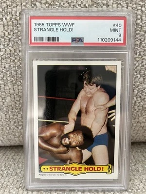 1985 Topps WWF “Strangle Hold” #40 Rowdy Piper / Junkyard Dog - PSA 9 - Centered - Image 1 of 2