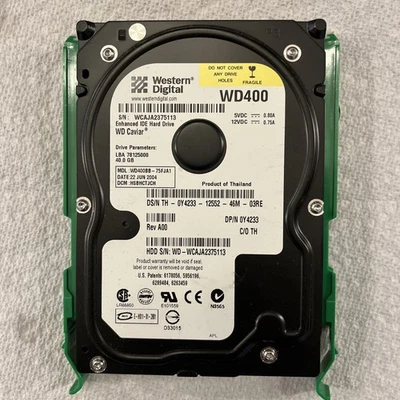 WESTERN DIGITAL WD400 40GB SATA HARD DRIVE - Image 1 of 3