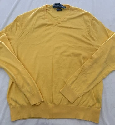 Polo Ralph Lauren свитер пуловер V шеи 100% Pima хлопок женщин Lg (368) - Изображение 1 из 3