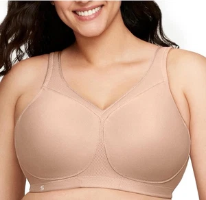 Glamorise Damen Vollfigur MagicLift Seamless Sport BH ohne Bügel Beige 36F - Bild 1 von 15