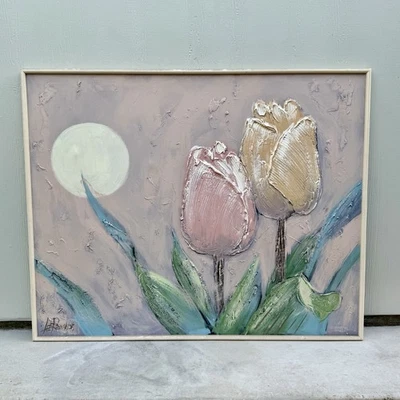 Original Lee Reynolds 48”x72” LRG Oil Painting Floral Tulips Vanguard Inspected - Image 1 of 4