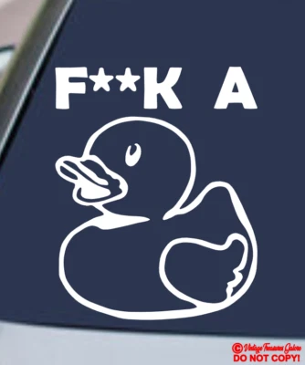 F**K A DUCK Vinyl Decal Sticker Car Rear Window Bumper JDM RUBBER DUCKY FUNNY - Image 1 of 2