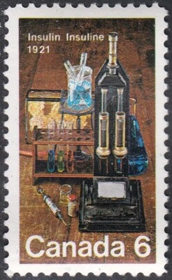 Canadá Insulin Discovery 1971 50 aniversario sello de 6¢, como nuevo MNH, Scott #533 Foto 1 de 4