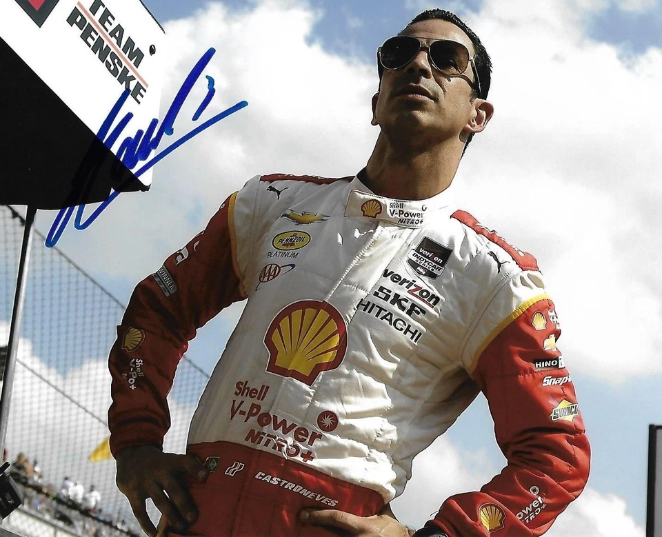 HELIO CASTRONEVES SIGNED 8X10 PHOTO INDY 500 3 TIME WINNER INDIANAPOLIS 2018 A - Image 1 of 1