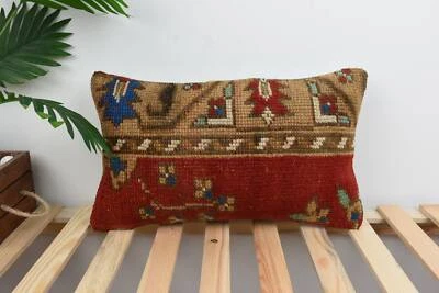 12"x20" Red Cushion Case, Pillow for Sofa, Boho Pillow Sham Cover - Image 1 of 4