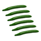  6 Pcs Vegetable Fake Food Imitation Cucumber Prop Simulation Model Vivid Decor