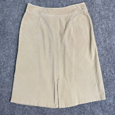 Vintage J Jill Corduroy Skirt Womens Size 4 Khaki Beige  Zip Back Pencil - Image 1 of 4