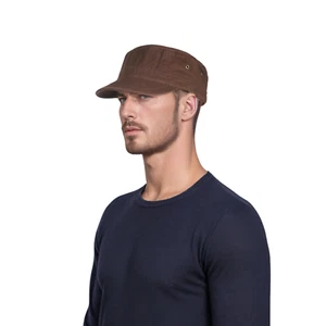 Cotton Army Cap with Buckle Closure and Sweatband, Adjustable Cadet Military Hat - Picture 1 of 20