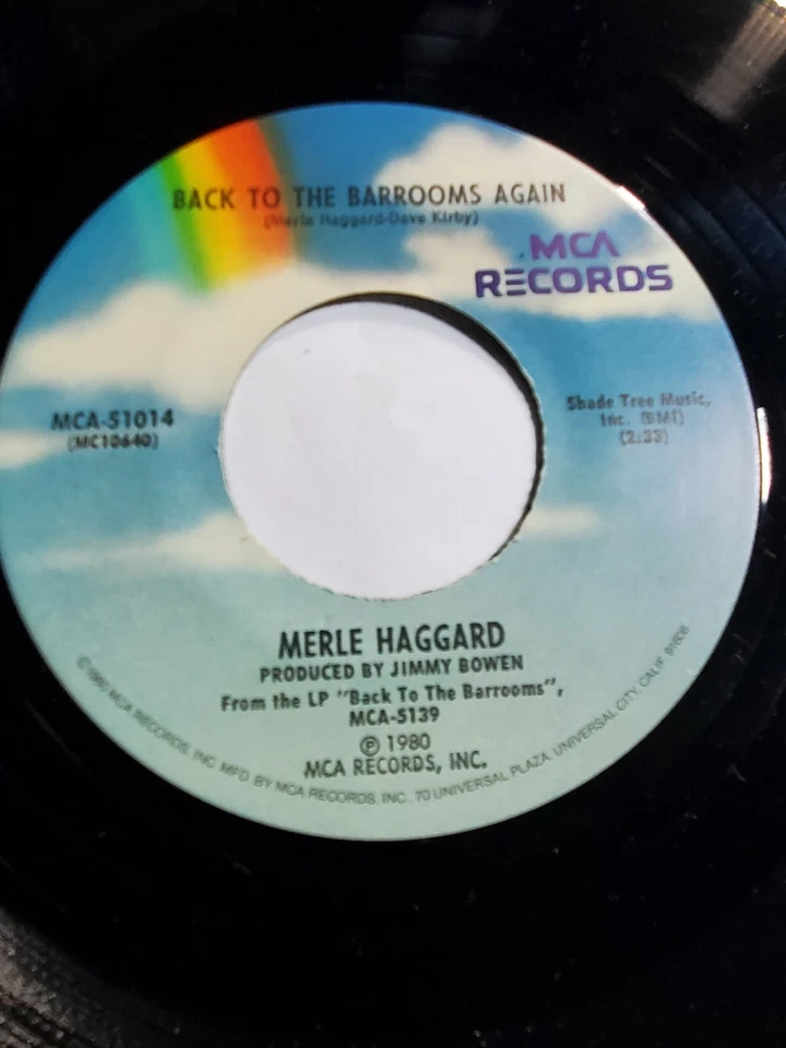 Merle Haggard - Back to the Barrooms Again - MCA (45RPM 7”Single) VG+ F76 - Image 1 of 1