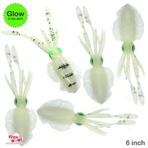 5 piezas Falda de calamar caza de pesca de 6" cebo de pulpo Chartreuse Brillo FishWOW - Imagen 1 de 12