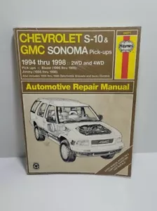Chevrolet S-10 & GMC Sanoma Haynes Repair Manual 1994-1998 - Picture 1 of 6