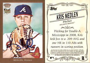 Kris Medlen Signed 2009 Topps 206 #241 Card Atlanta Braves Auto AU