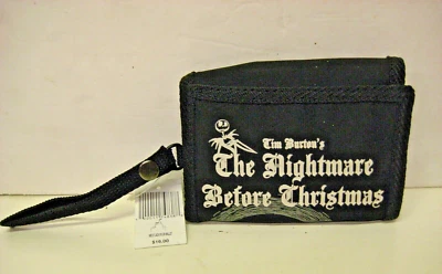 Disney The Nightmare Before Christmas Tri-fold Black Nylon Wallet NEW NWT - Image 1 of 4