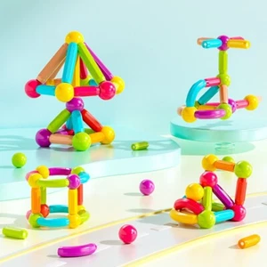 58pcs Magnetic Construction Playset Toys Block Stick Ball Creative STEM Play Set - Picture 1 of 7
