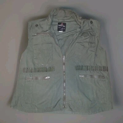 Safari Hunting Ranger Vest by Rothko in Green Khaki XL - Image 1 of 4