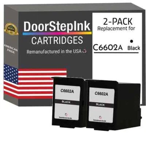 Cartucho de tinta compatible DoorStepInk para HP C6602A negro paquete doble-EE. UU. - Imagen 1 de 5