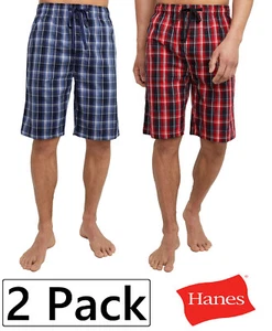 MENS 2 PACK LOUNGE SHORTS PYJAMA STRETCH WOVEN SLEEP SHORT S-5XL WITH POCKETS - Picture 1 of 8