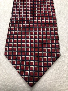 NAUTICA MENS TIE RED WITH BLACK AND BEIGE 4 X 59 - Picture 1 of 4