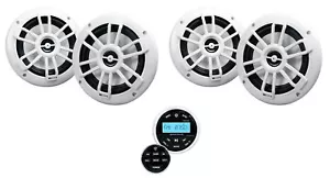 Rockville RGHR2 Marine Gauge Hole Receiver w Bluetooth+(4) MB Quart Speakers - Picture 1 of 12