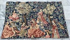 Vintage French Tapestry Goblins Hunting Pictorial Medieval Wall Hanging 105x68cm
