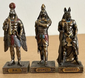 Egyptian god Figures Horus Ra Anubis Veronese 2018 bronze plate sculpture mini - Picture 1 of 16