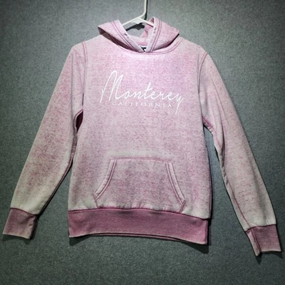 Monterey California Hoodie XS Pink Pullover Sweatshirt Graphic Kangaroo Pocket - Image 1 of 4