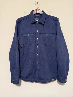 🥶 LL Bean Jacket Slightly Fitted Mens Medium Full Snap Fleece Pockets 514968 - Image 1 of 4