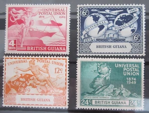 BRITISH GUIANA 1949 UPU FULL SET MM. SG324-327. UNIVERSAL POSTAL UNION. - Picture 1 of 2
