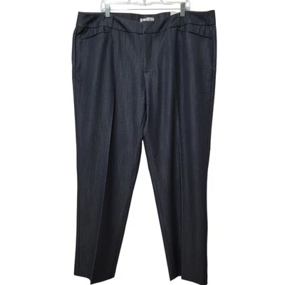 Pantalones CJ BANKS City Fit Pierna Recta Abdomen Adelgados Para Mujer Plus 24W Azul Elegante Foto 1 de 4