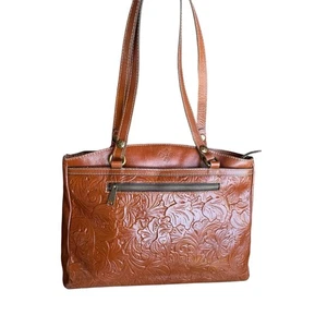 Patricia Nash Burnished Tooled Collection Poppy Brown Handbag  Tote NWT - Picture 1 of 15