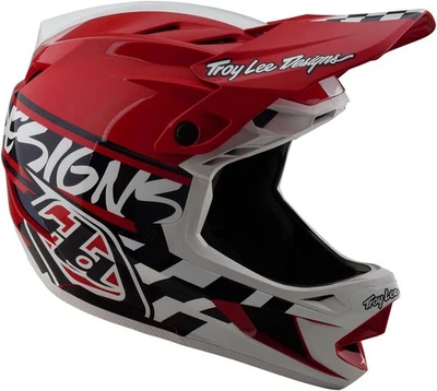 NUEVO Casco MTB Troy Lee Designs D4 Poliacrilita Fifty-50 con MIPS Blanco/Rojo Todas las Tallas Foto 1 de 4