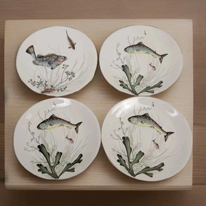 Johnson Brothers England ~ Fisch ovale Speiseteller Design 2 & 5 ~ 4er Set - Bild 1 von 11