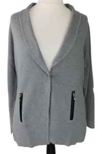 Sheego Damen Strickjacke Strick Jacke Cardigan 40/42 Grau Langarm Feinstrick - Bild 1 von 9