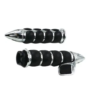 Chrome 1" Hand Grips Handgrips W/ Wide Palm Rest for Cruiser Chopper Bobber VTX - Picture 1 of 11