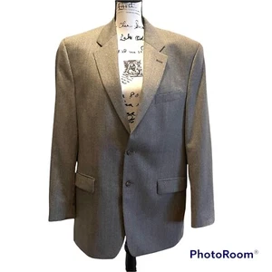 LRL Lauren Ralph Lauren Anzug Blazer Jacke braun taupe Gr. 42 L Wolle Fischgrät - Bild 1 von 12