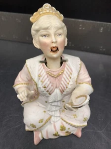 Biskus Porzellan Nicken sitzende Kaiserin siamesische Frau Figur Vintage - Bild 1 von 19