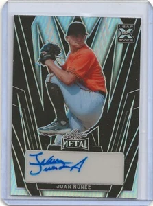 2024 LEAF METAL DRAFT #BA-JN1 JUAN NUNEZ BLACK PRIZM AUTO RC #'D 2/5 - Picture 1 of 2